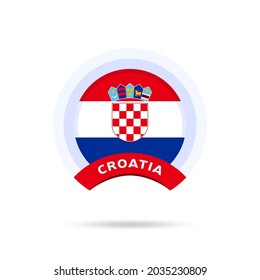 croatia national flag Circle button Icon. Simple flag, official colors and proportion correctly. Flat vector illustration.