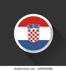 Croatia national flag on dark background. Vector illustration.