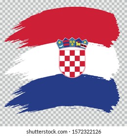 CROATIA national flag slpash brush vector on transparent background