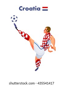 Croatia nationality footballer, Vector illustration.