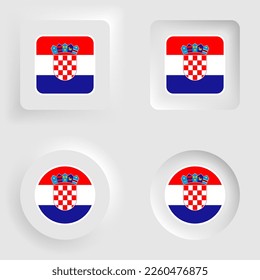 Croatia neumorphic graphic and label set. Element of impact for the use you want to make of it.