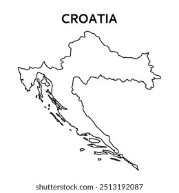 Mapa da Croácia. Design abstrato, ilustração vetorial	