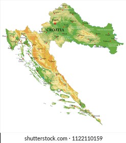 Croatia Physical Map