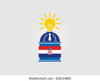 Croatia Podium Bright Idea Businessman Speech