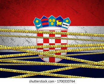 Croatia in quarantine textured background. Vector illustration.