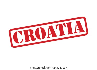 CROATIA Red Rubber Stamp Vector over a white background.