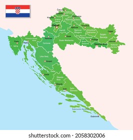 Croatia regions map. Vector illustration