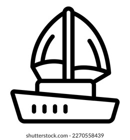 Croatia sea ship icon outline vector. City skyline. Travel nature