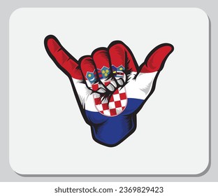 Croatia Shaka Hand Good Vibes Flag svg