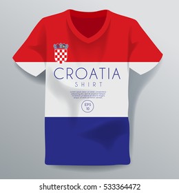 Croatia Shirt : National Shirt Template : Vector Illustration