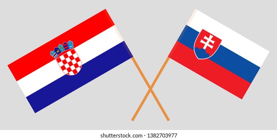 Croatia and Slovakia. The Croatian and Slovakian flags. Official colors. Correct proportion. Vector illustration
