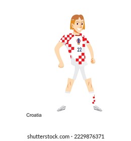 Croatia Soccer Player Vector Illustration