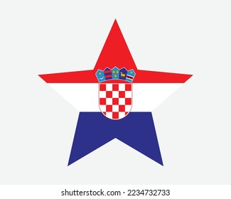 Croatia Star Flag. Croatian Star Shape Flag. Country National Banner Icon Symbol Vector 2D Flat Artwork Graphic Illustration svg