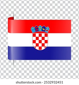Croatia tag national flag with shadow