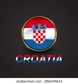 Croatia text effect style - Editable text effect vector illustration. Croatia 3d Flag - Euro 2020 Finalists