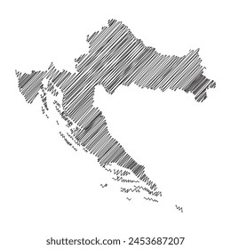 croatia thread map line vector illustration