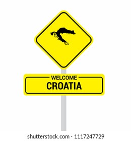 Croatia traffic signs board design vector 
