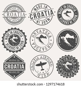Croatia Travel Stamp Made In Product Stamp Logo Icon Symbol Design Insignia.