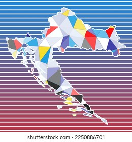 Croatia vector illustration. Croatia design on gradient stripes background. Technology, internet, network, telecommunication concept. Captivating vector illustration.