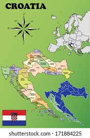 Croatia vector set. Isolated.