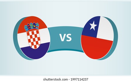 Croatia versus Chile, team sports competition concept. Round flag of countries.