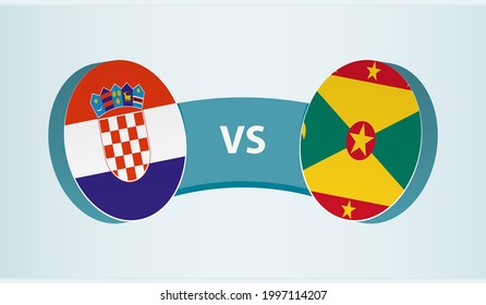 Croatia versus Grenada, team sports competition concept. Round flag of countries.