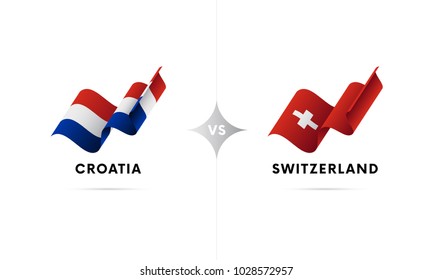 Croatia versus Switzerland. Football. Vector illustration.