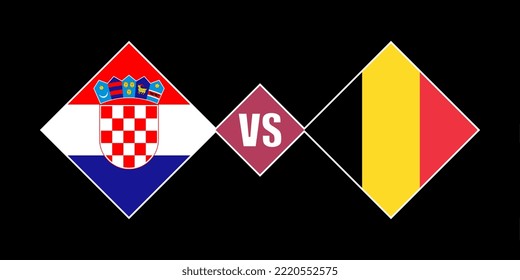 Croatia vs Belgium flag concept. Vector illustration.