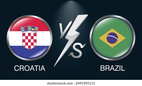 Croatia  Vs Brazil  flags and sport templets