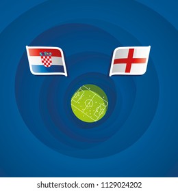 Croatia vs England flags abstract soccer stadium background