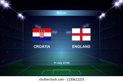 Croatia vs England football scoreboard broadcast graphic soccer template