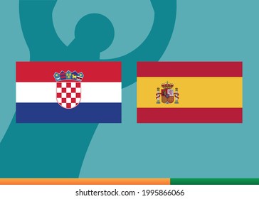 Croatia vs Spain . Poster of the Football match between the national teams of Croatia and Spain