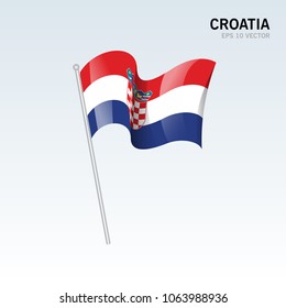 Croatia waving flag isolated on gray background