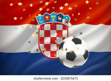Croatia is the winner of the game. 3d vector concept
