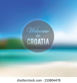 Croatian beach blurry landscape vector background svg
