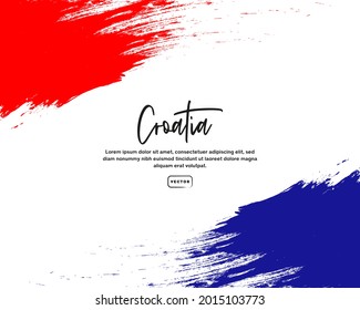 Bandera croata con efecto de trazo de pincel y texto