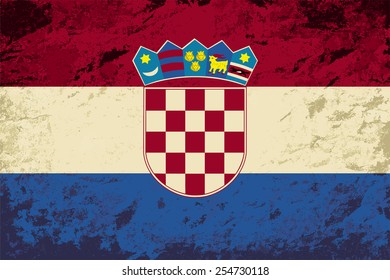 Croatian flag Grunge background. Vector illustration Eps 8.