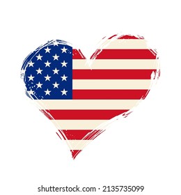 Croatian flag heart-shaped grunge background. Vector illustration.