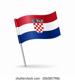 Croatian flag map pointer layout. Vector illustration.