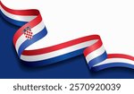 Croatian flag wavy abstract background. Vector illustration.