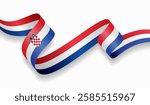 Croatian flag wavy abstract background. Vector illustration.