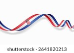 Croatian flag wavy abstract background. Vector illustration.
