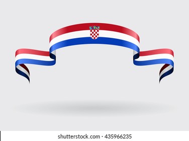 Croatian flag wavy abstract background. Vector illustration.
