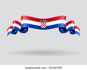 Croatian flag wavy abstract background. Vector illustration.