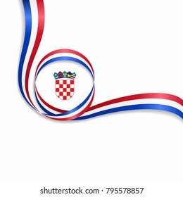 Croatian flag wavy abstract background. Vector illustration.