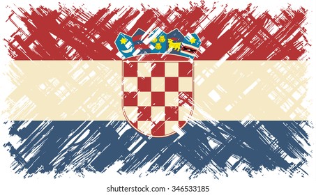Croatian grunge flag. Vector illustration. Grunge effect can be cleaned easily.