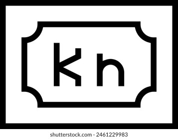 croatian icon. Thin linear style design isolated on white background
