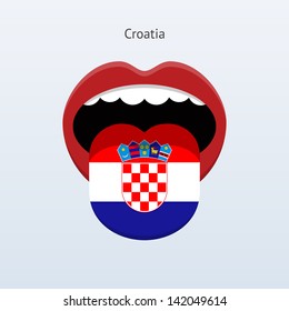 Croatian language. Abstract human mouth. Vector illustration.