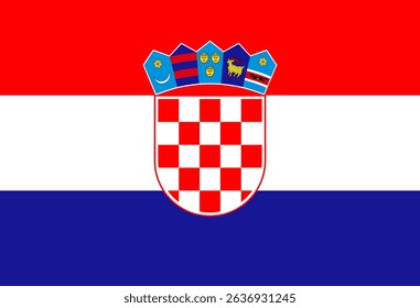 Croatian National flag, vector illustration. 