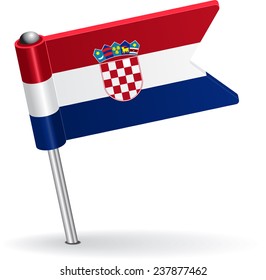 Croatian pin icon flag. Vector illustration Eps 8.